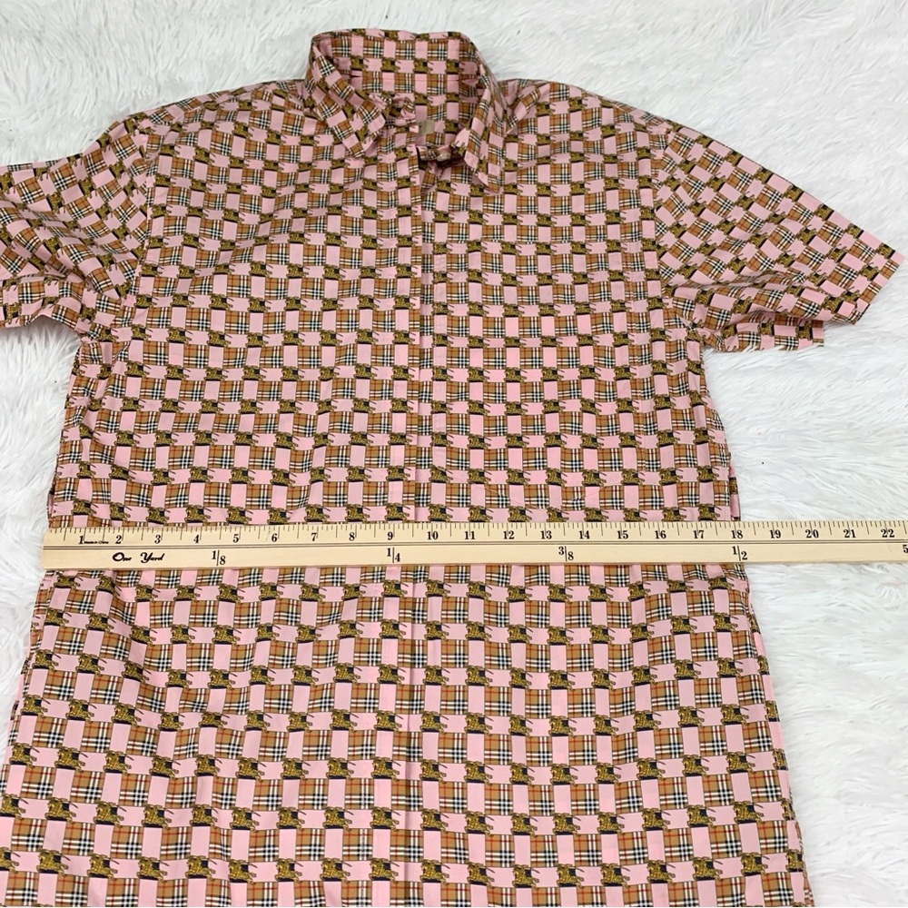 Burberry short sleeve checkered‎ shirt Dress tie waist front pockets - Picture 5 of 9